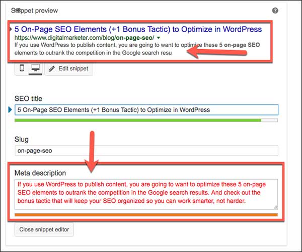 Optimizing the meta description in WordPress using the Yoast plug-in